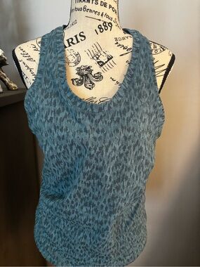 Athleta Teal Animal Print Racerback Tank